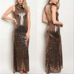 BRONZE SEQUIN DRESS